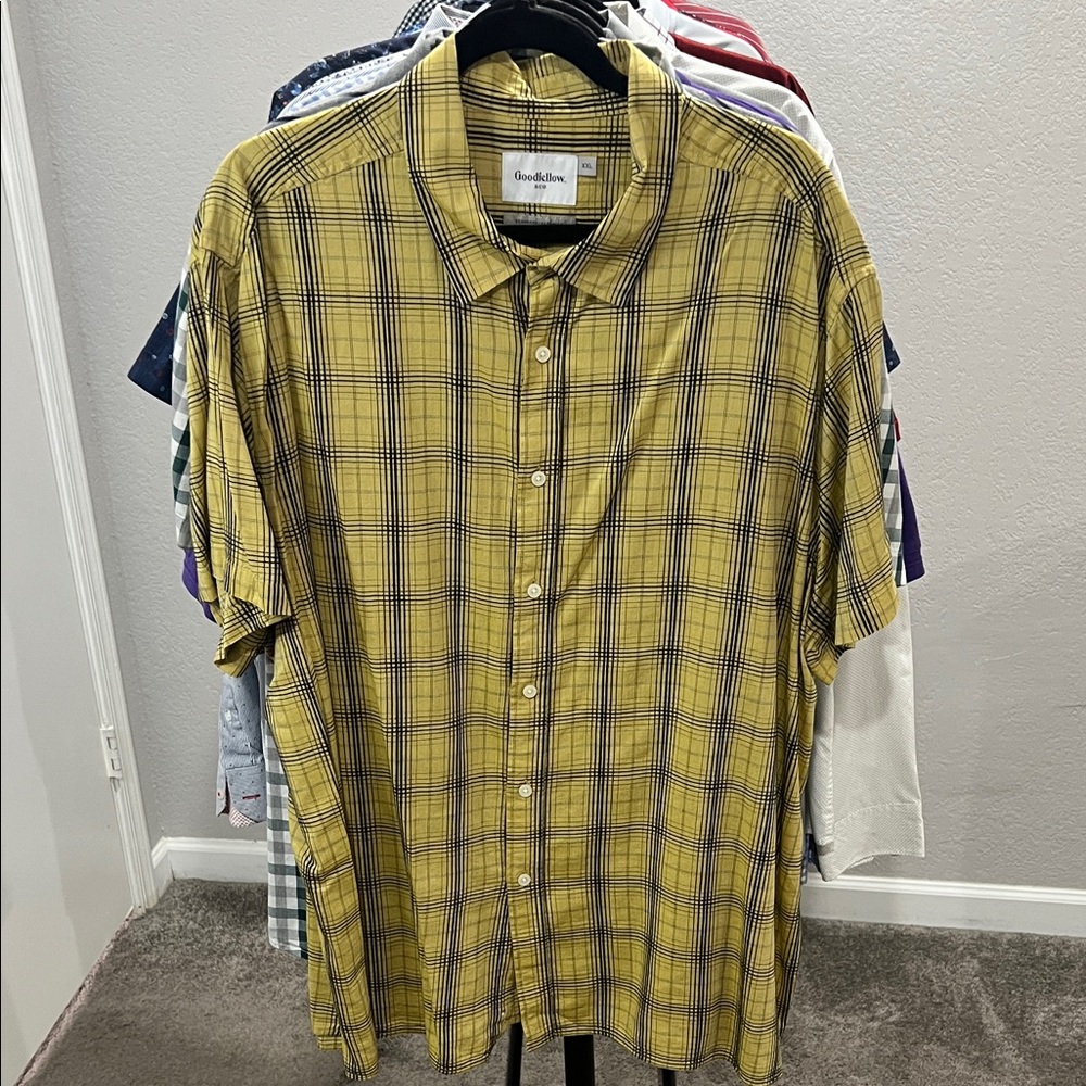 Goodfellow & Co Men's Mustard Checkered Shirt